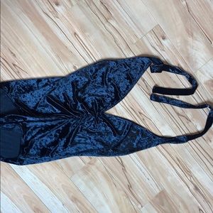 Black Velvet Halter Bodysuit